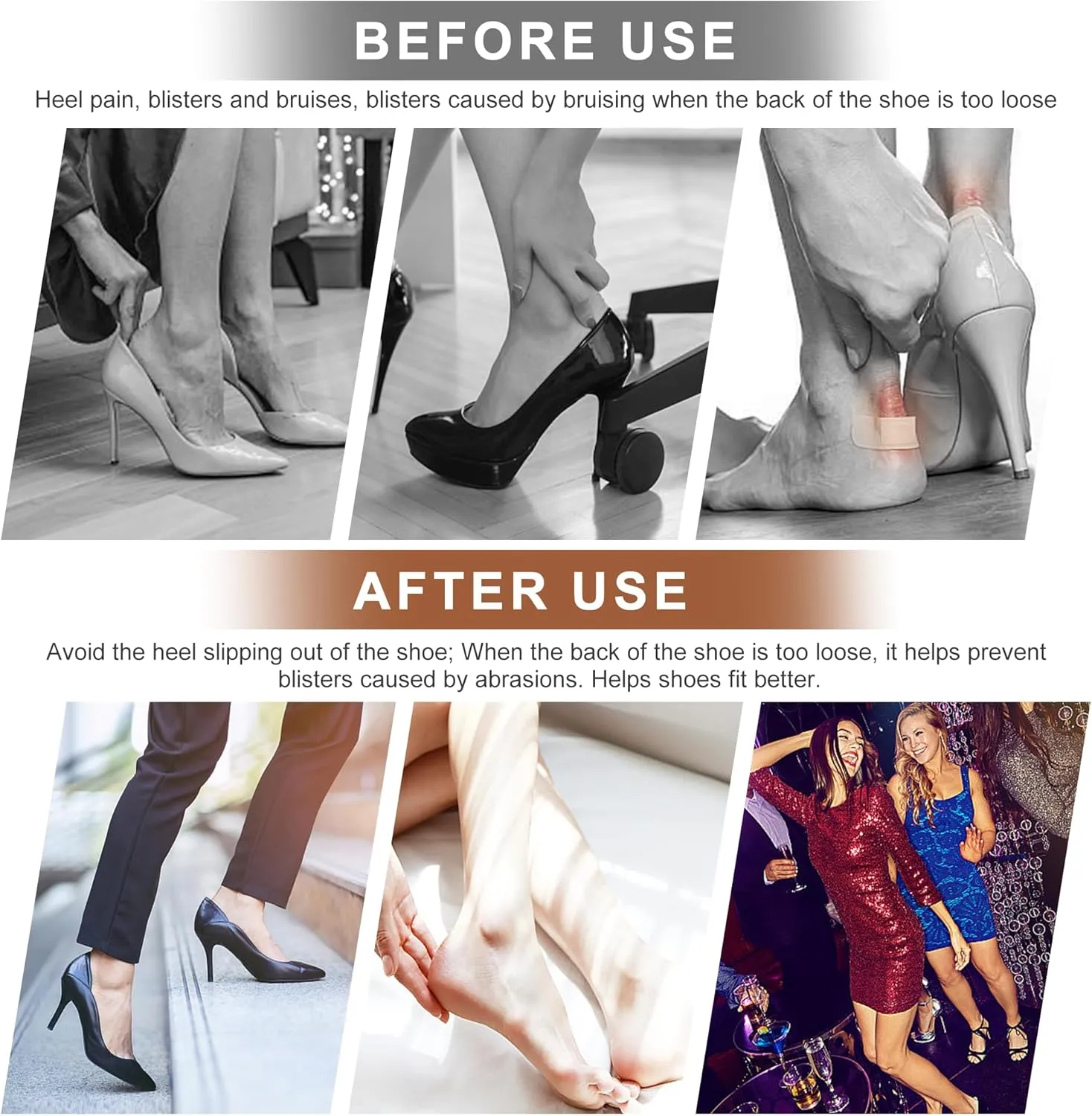 4 Pairs Rosy Brown Heel Pads for Shoes - Prevent Blisters & Enhance Fit