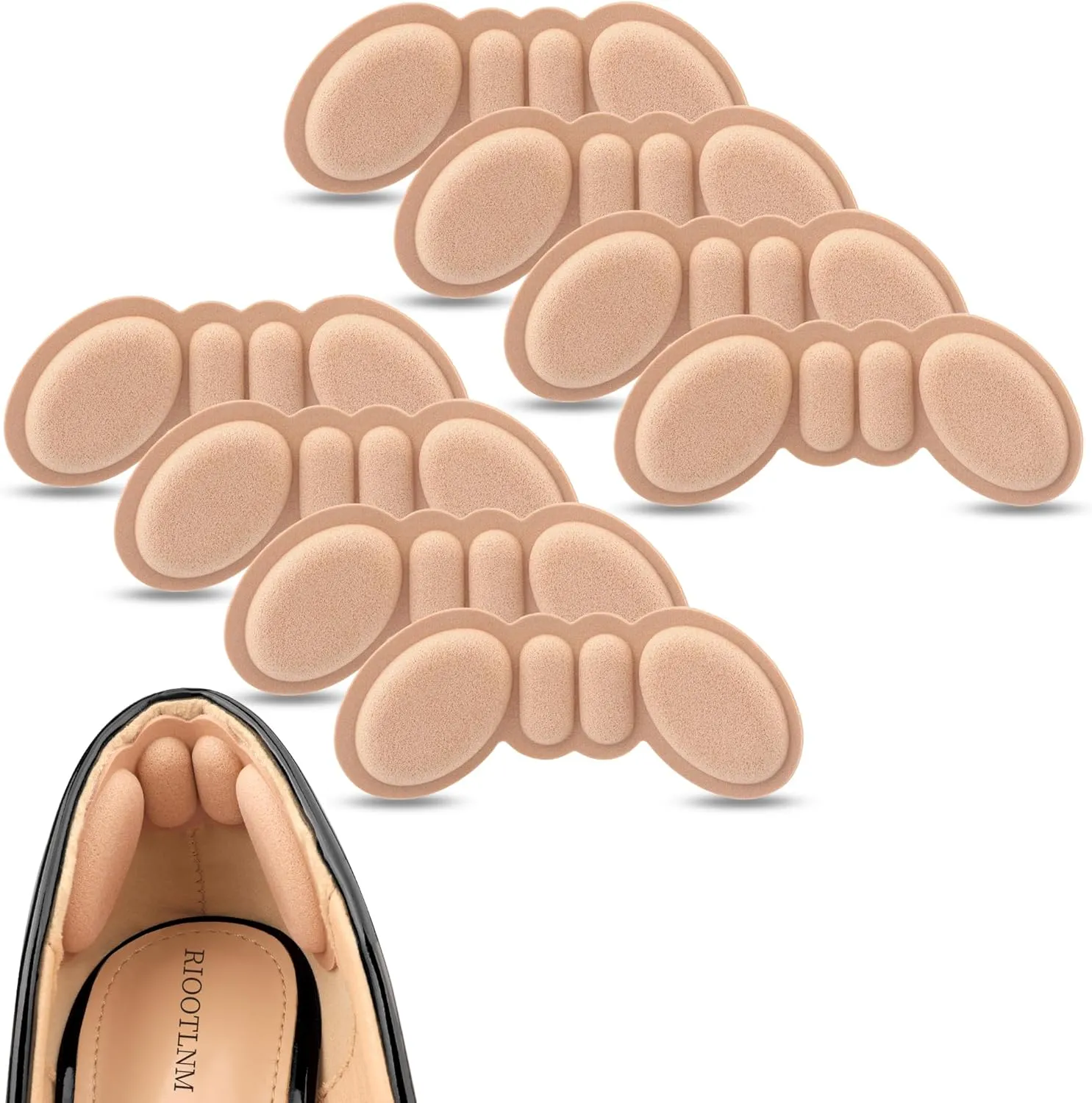 4 Pairs Rosy Brown Heel Pads for Shoes - Prevent Blisters & Enhance Fit