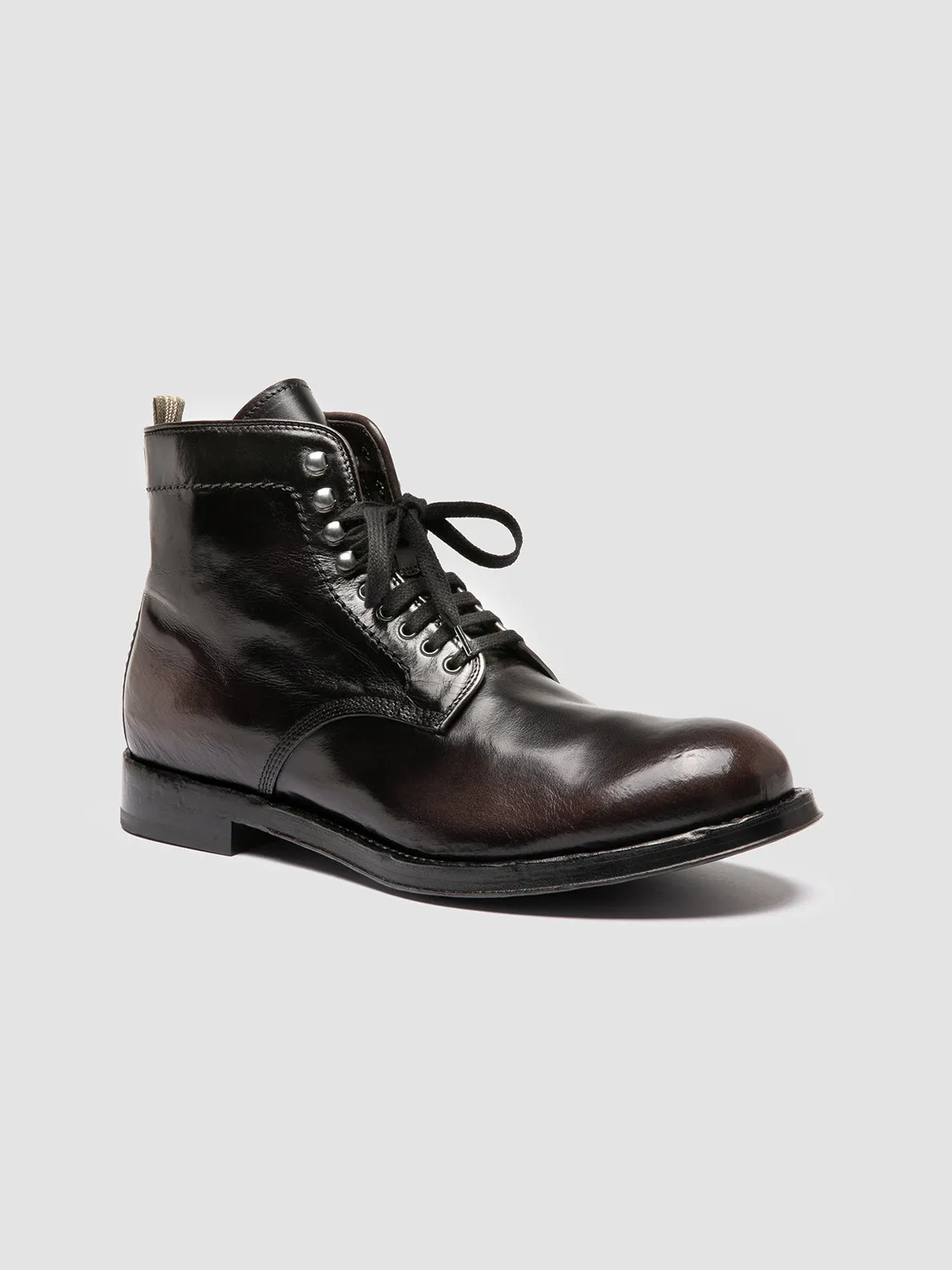 ADMIRAL 004 - Grey Leather Lace-up Boots