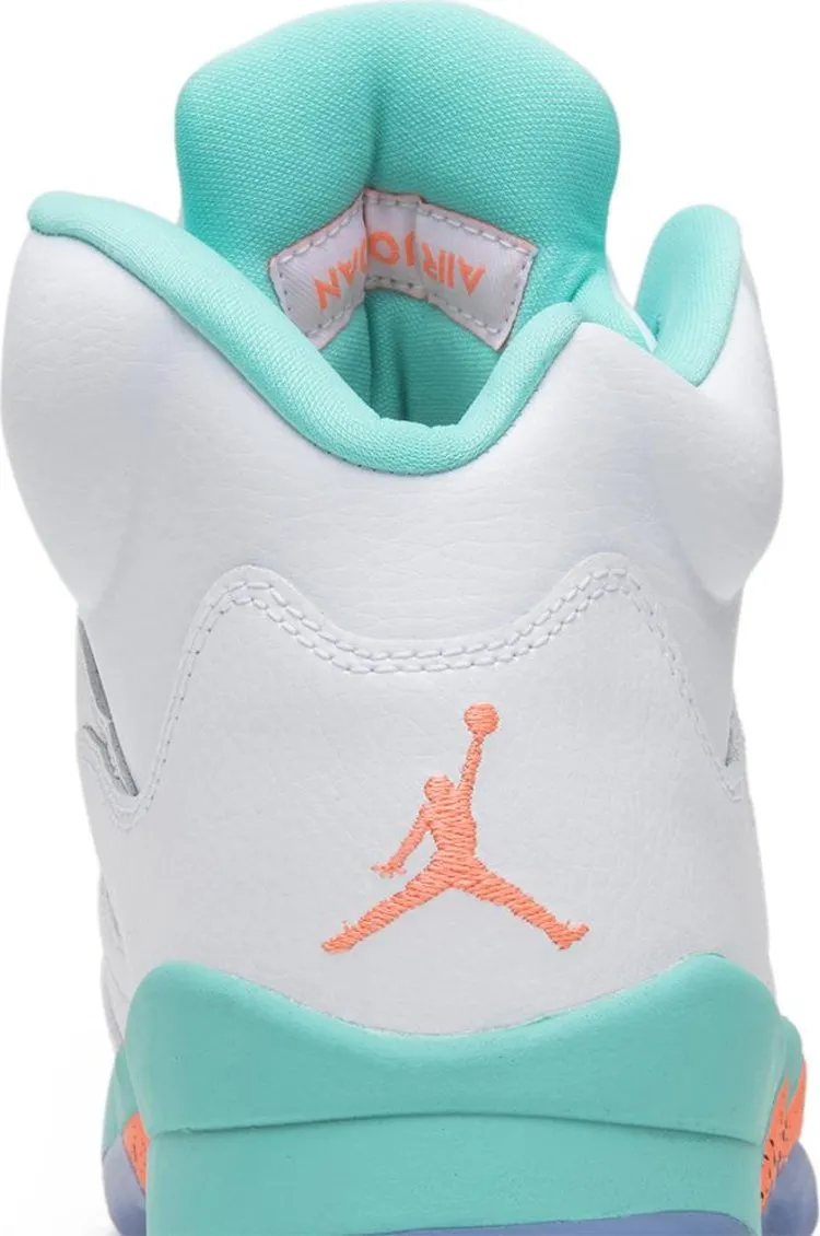Air Jordan 5 Retro GS Light Aqua sneakers, white