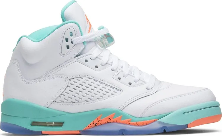 Air Jordan 5 Retro GS Light Aqua sneakers, white