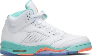 Air Jordan 5 Retro GS Light Aqua sneakers, white