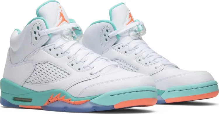 Air Jordan 5 Retro GS Light Aqua sneakers, white