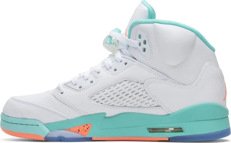Air Jordan 5 Retro GS Light Aqua sneakers, white