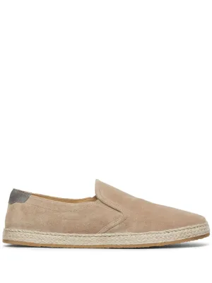 almond-toe leather loafers