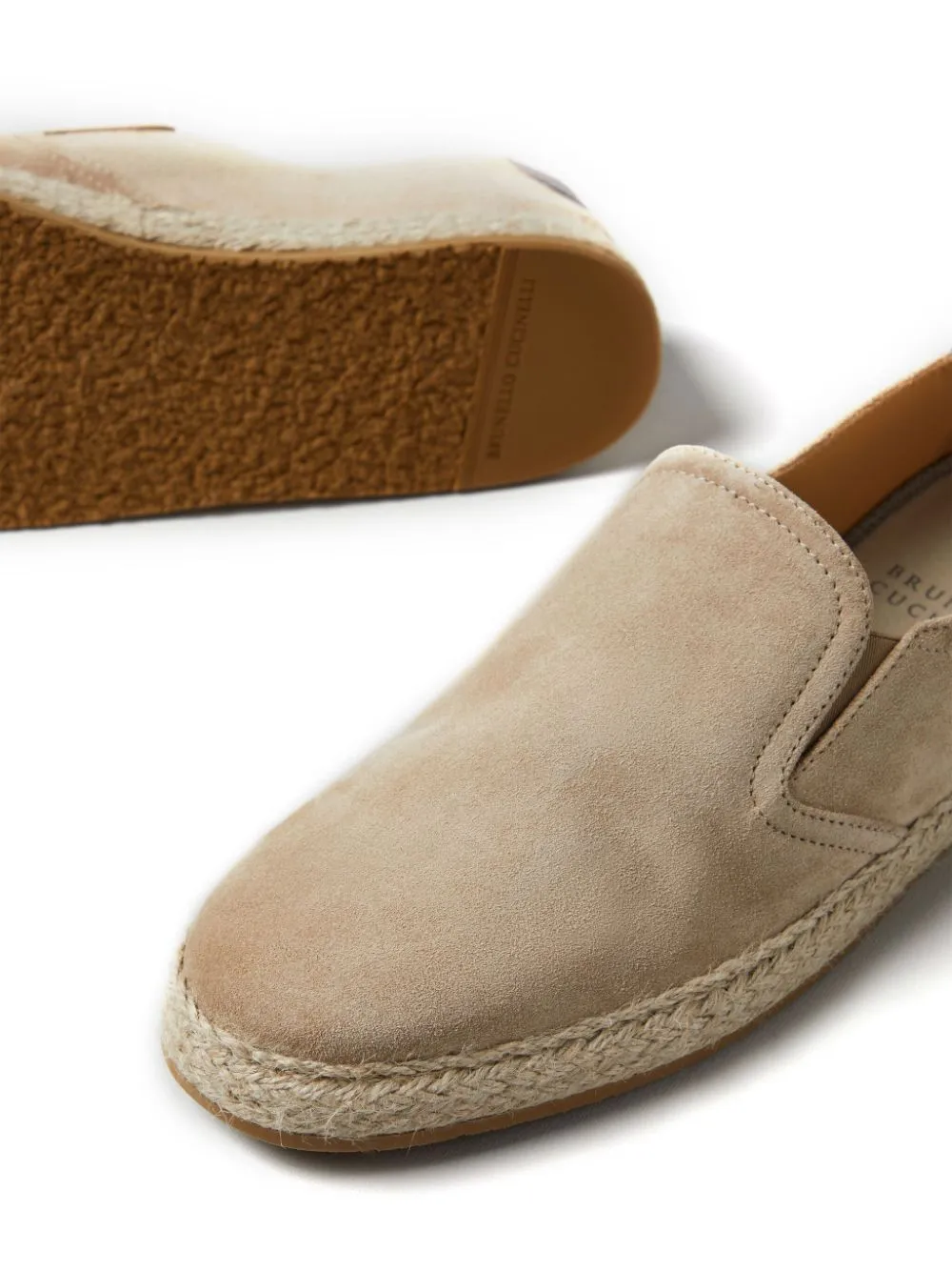 almond-toe leather loafers