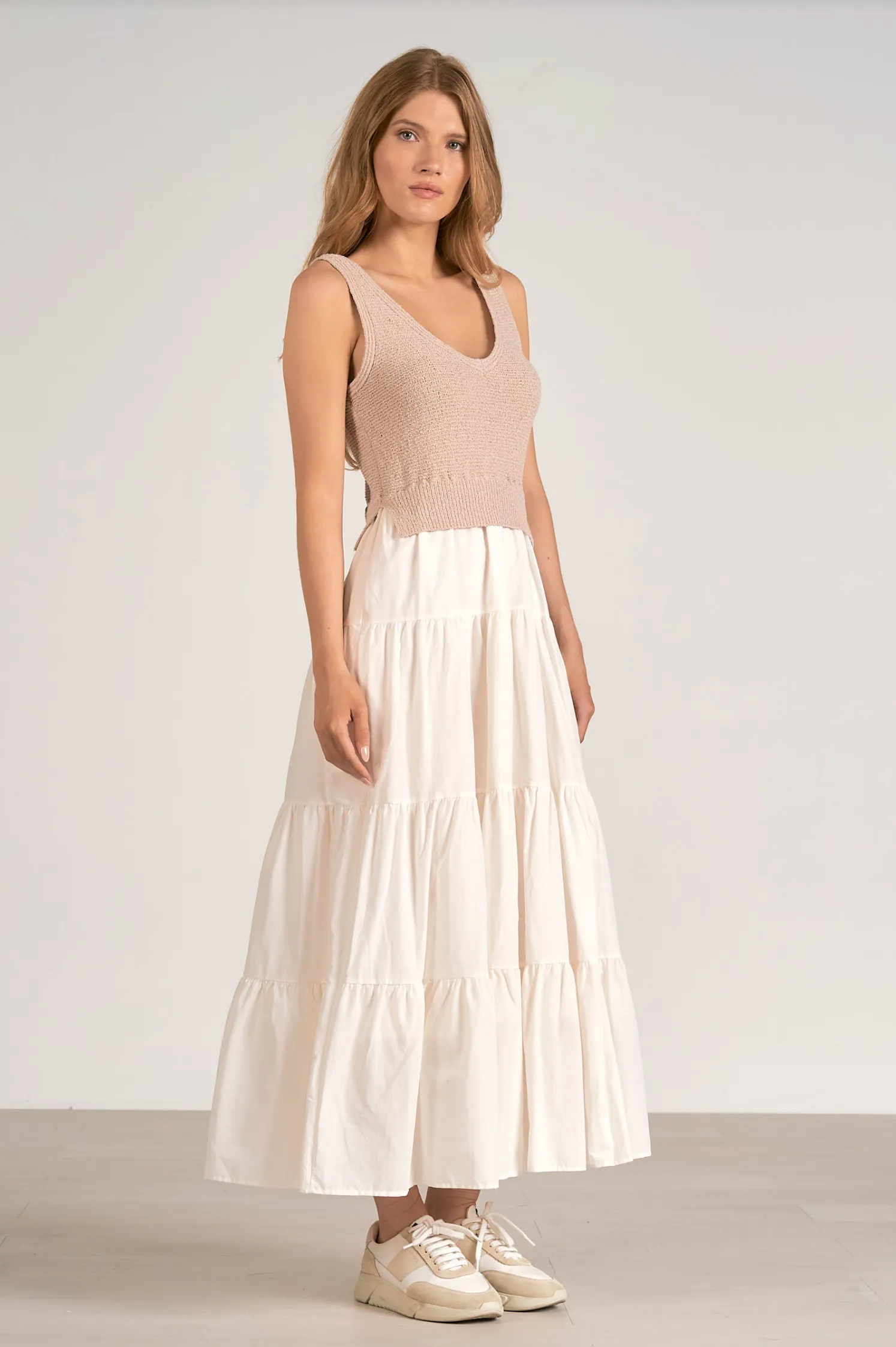 Arianna Dress - White/Natural
