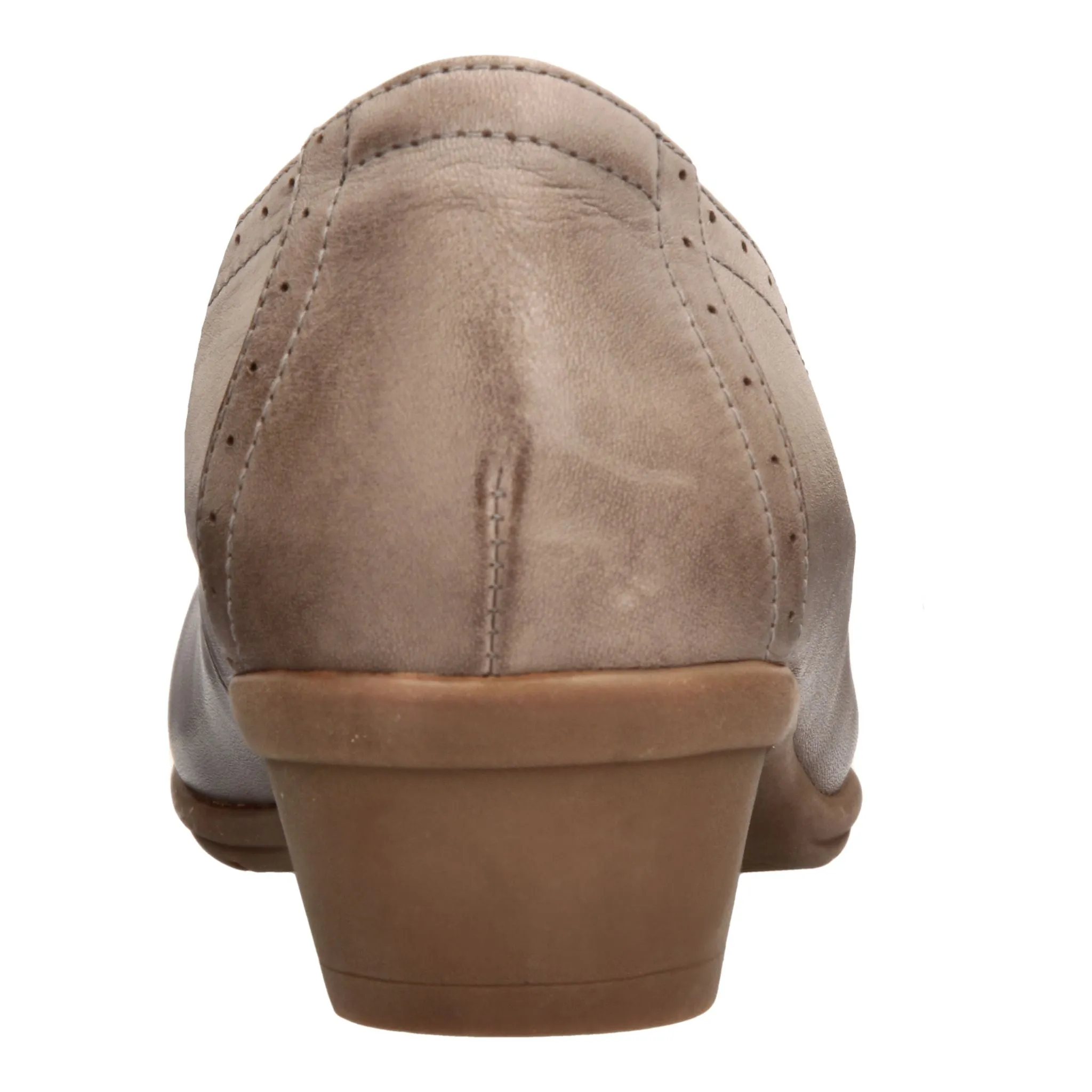 Barani Grey Leather Heels (Short, Perforated Lining)