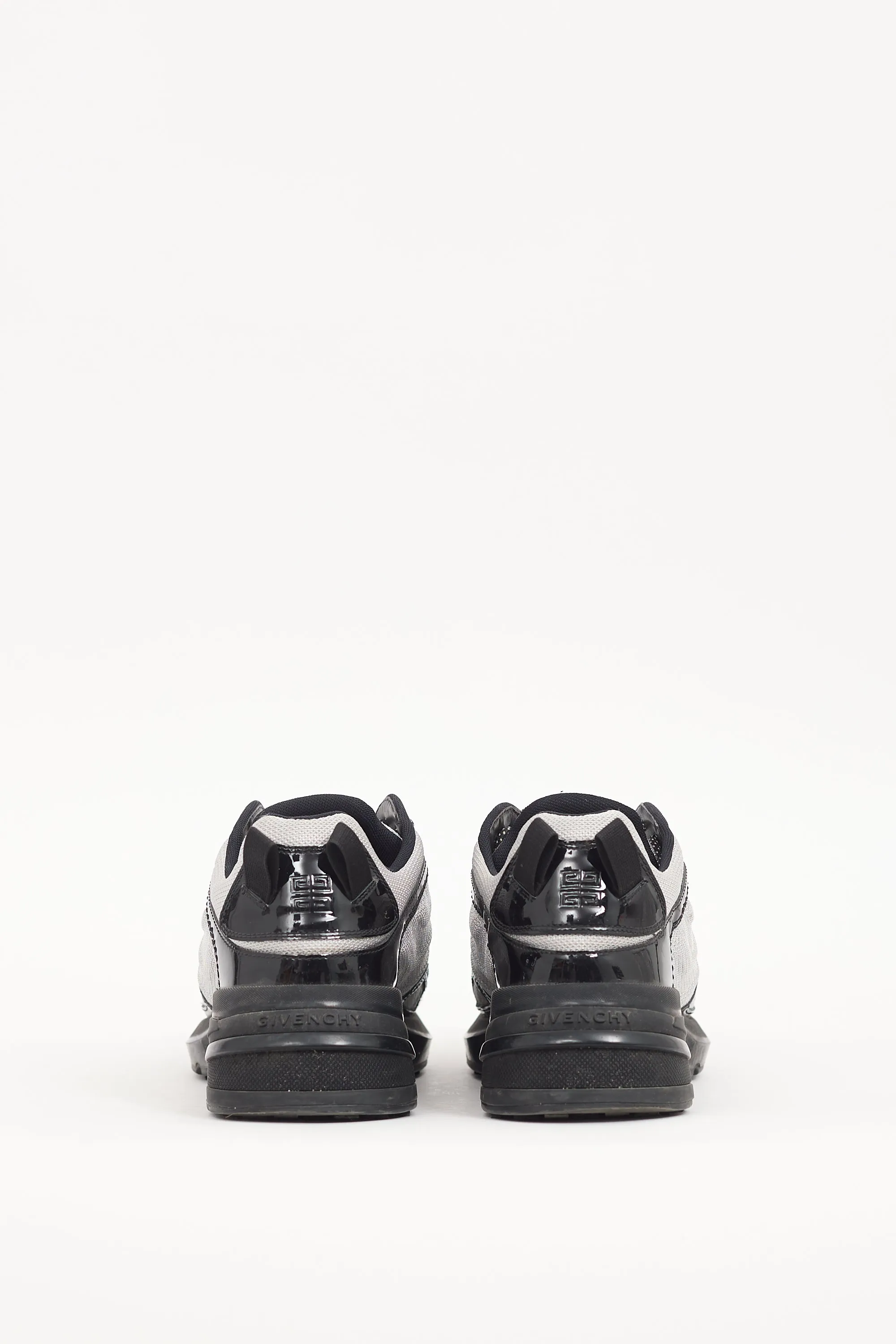 Black & Silver Patent & Mesh Giv 1 Light Sneaker