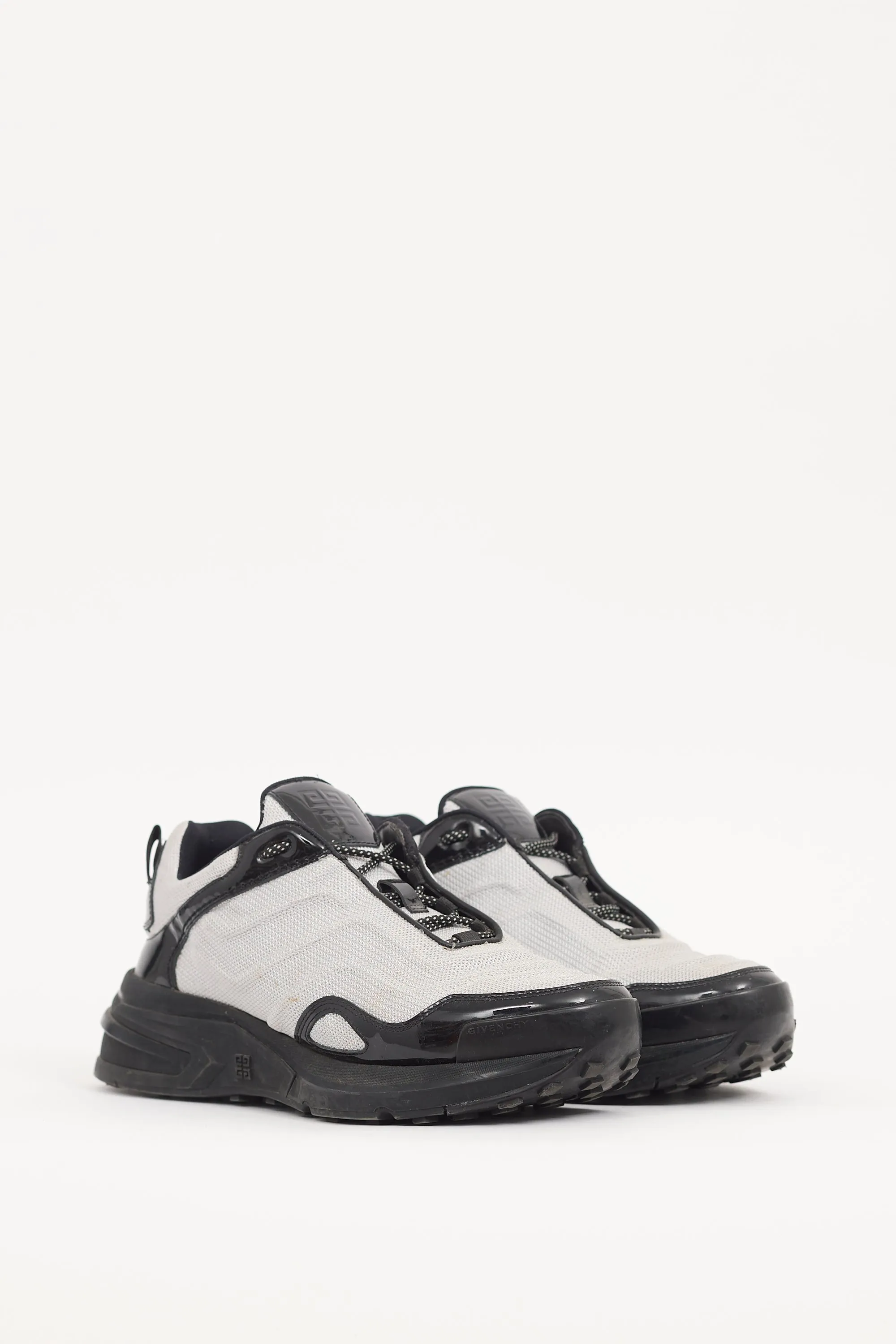 Black & Silver Patent & Mesh Giv 1 Light Sneaker