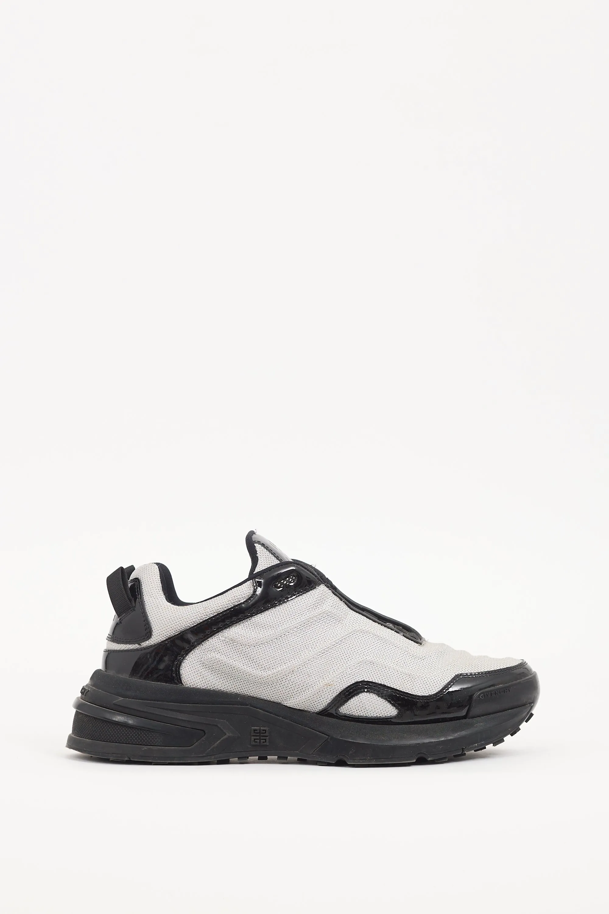 Black & Silver Patent & Mesh Giv 1 Light Sneaker