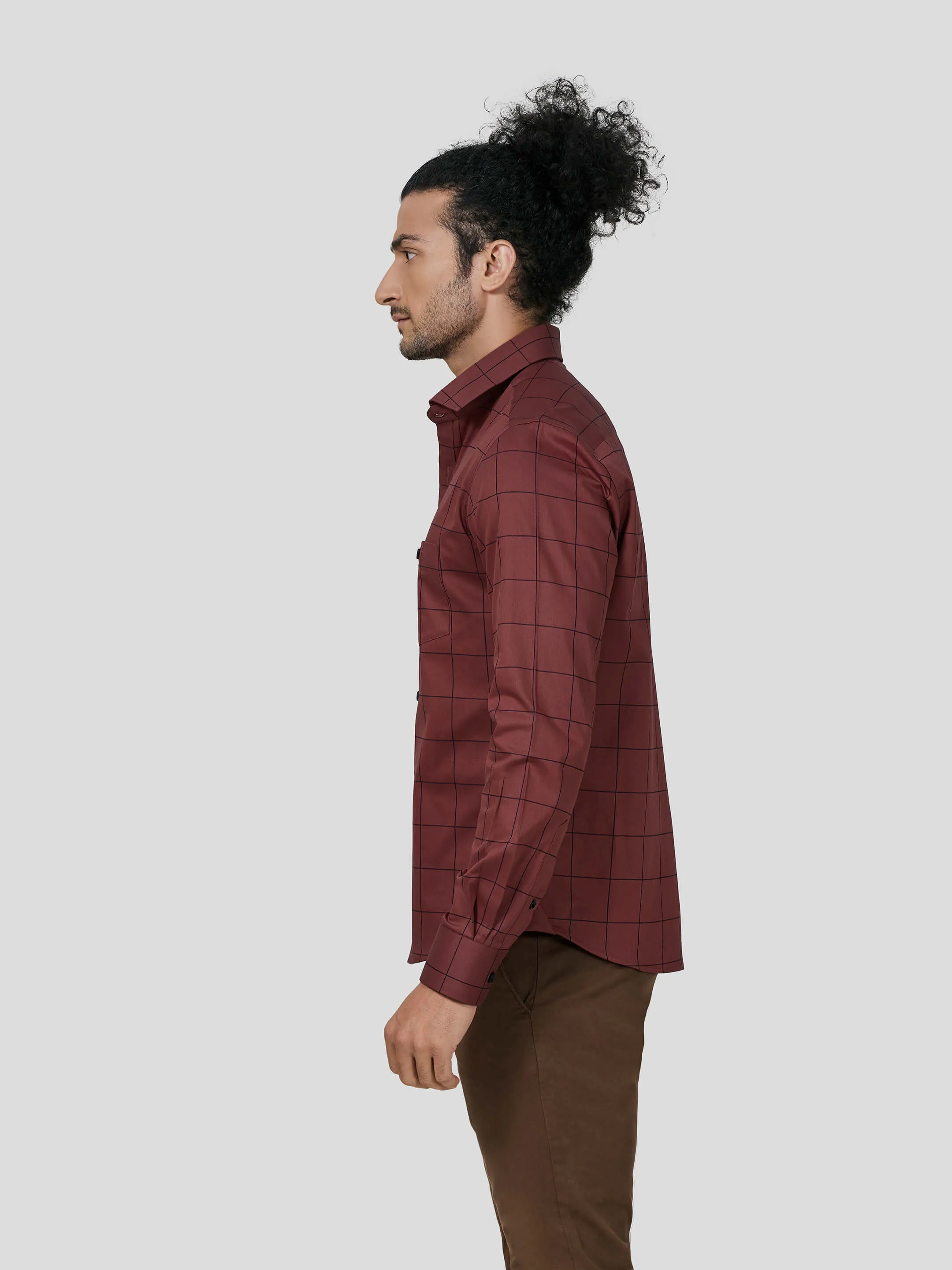 Captiva Full Sleeve Untuck Fit Check Shirt