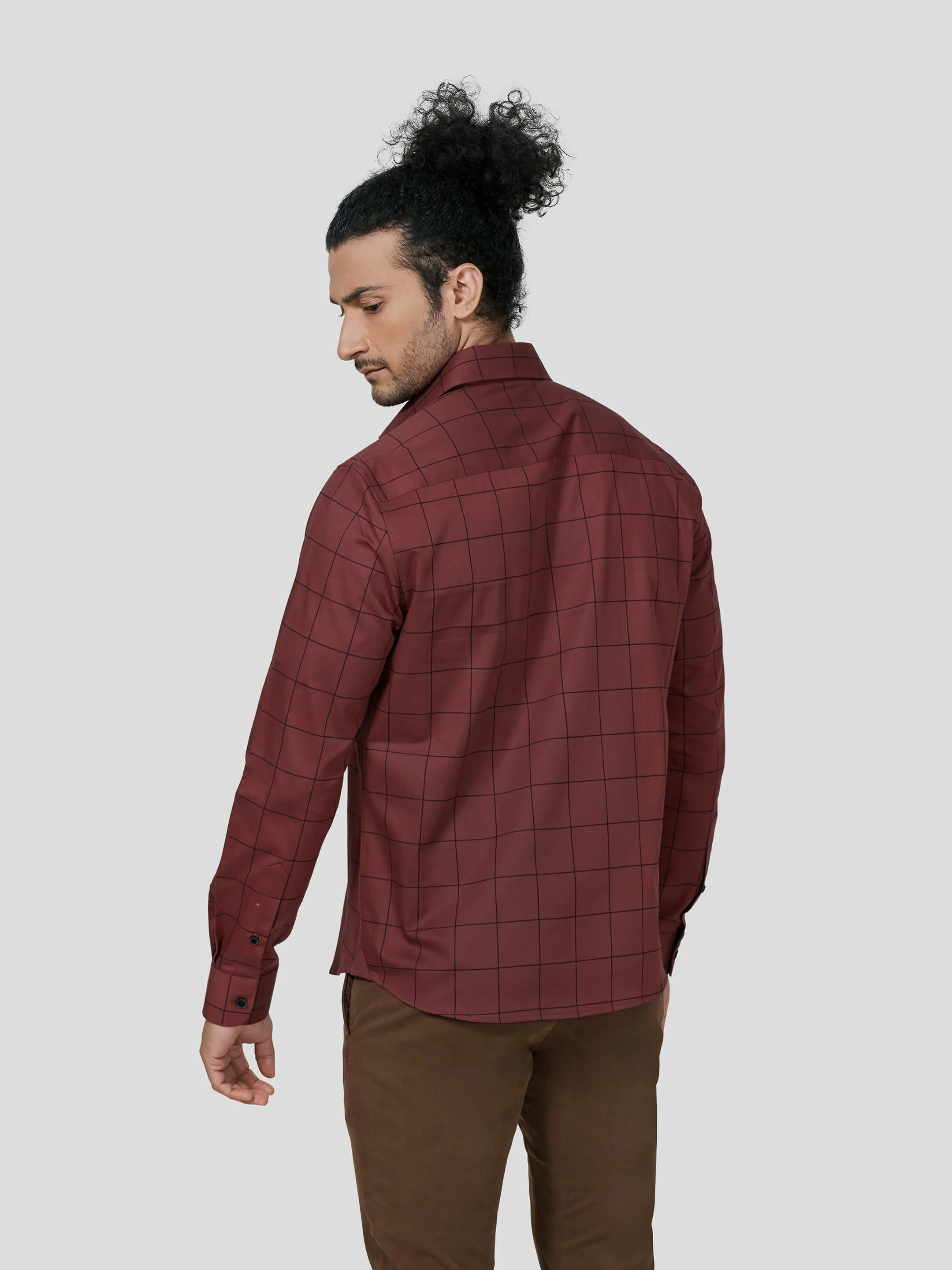 Captiva Full Sleeve Untuck Fit Check Shirt