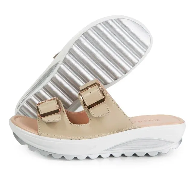 Casual Anti-Slip Belt Buckle Women's Slippers