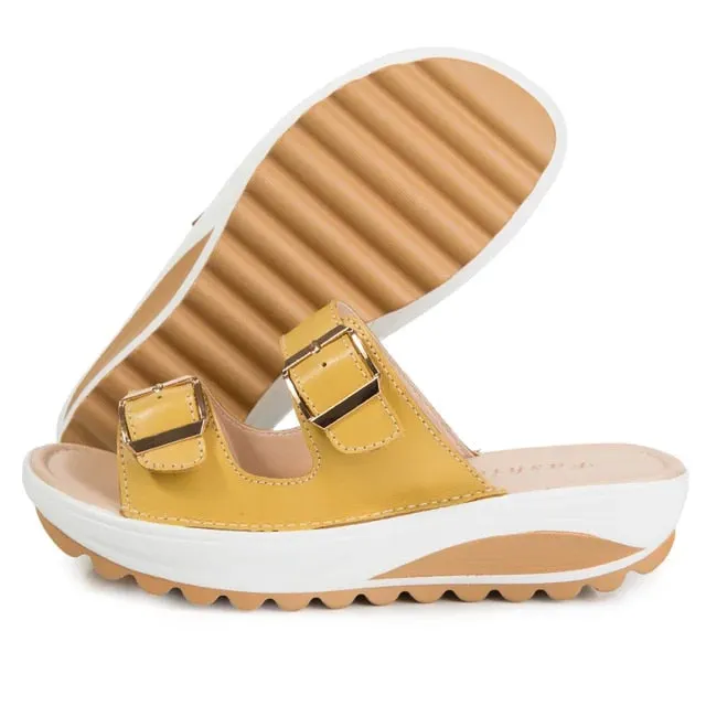 Casual Anti-Slip Belt Buckle Women's Slippers