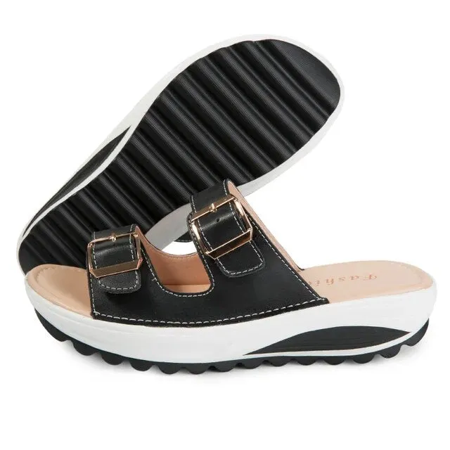 Casual Anti-Slip Belt Buckle Women's Slippers