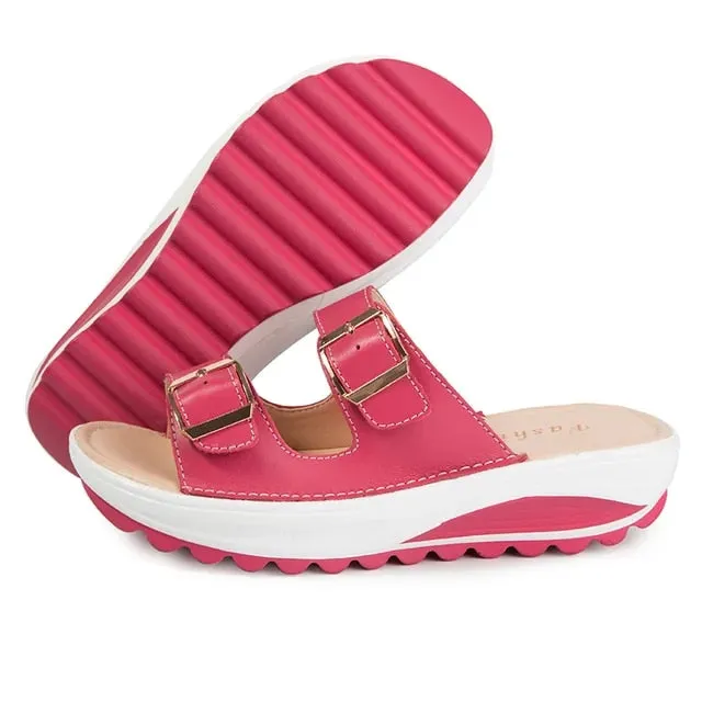 Casual Anti-Slip Belt Buckle Women's Slippers