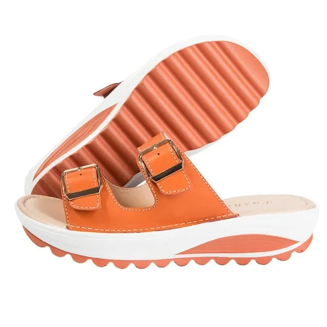 Casual Anti-Slip Belt Buckle Women's Slippers