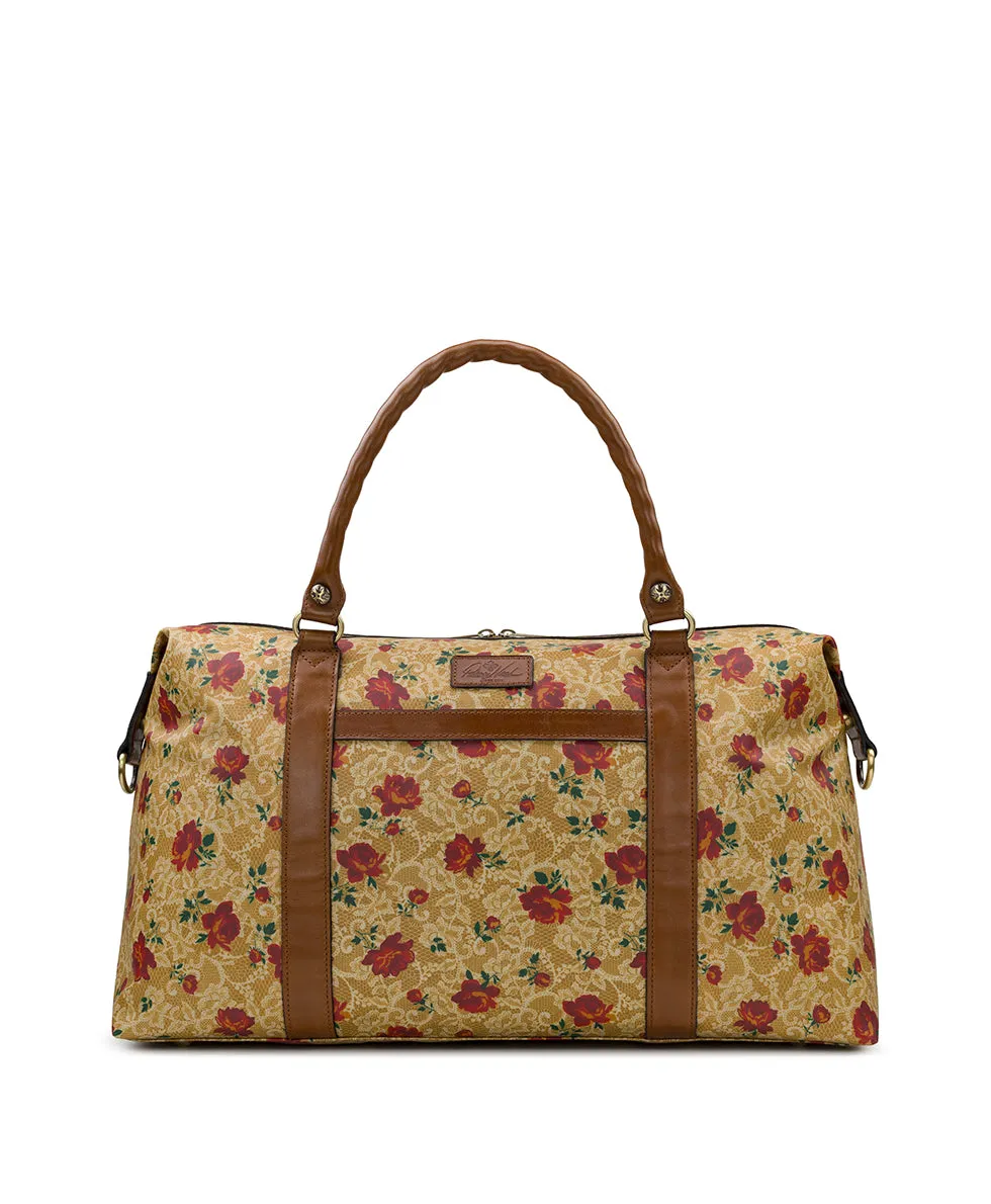 Cerasella Overnighter -  Patina Coated Linen Canvas Western Lace