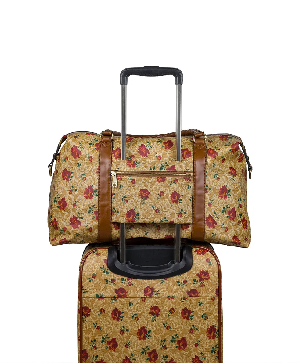 Cerasella Overnighter -  Patina Coated Linen Canvas Western Lace