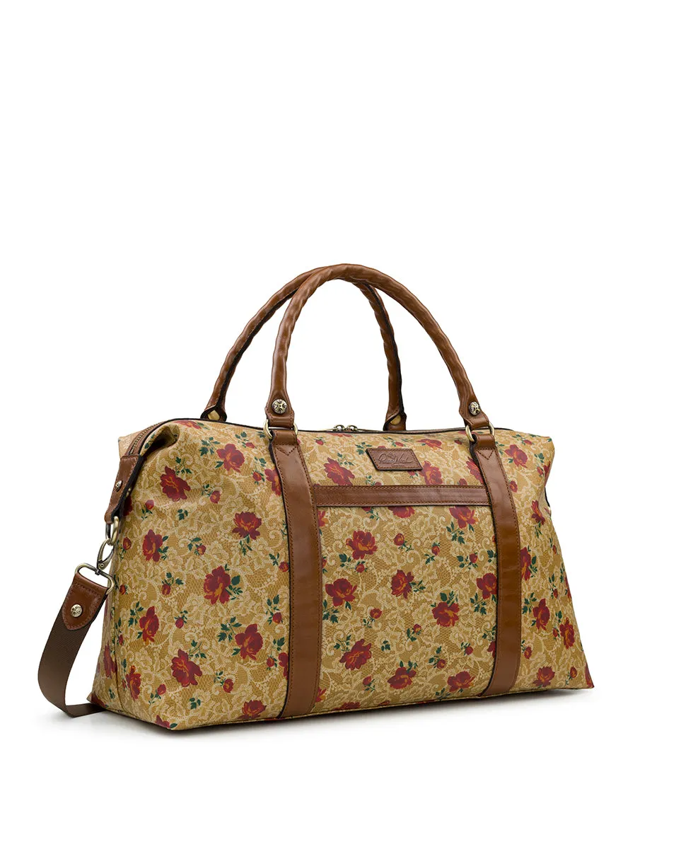 Cerasella Overnighter -  Patina Coated Linen Canvas Western Lace