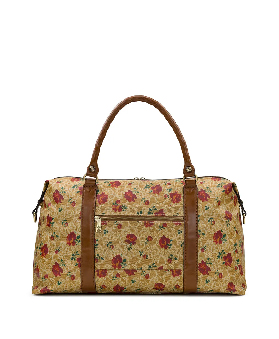Cerasella Overnighter -  Patina Coated Linen Canvas Western Lace