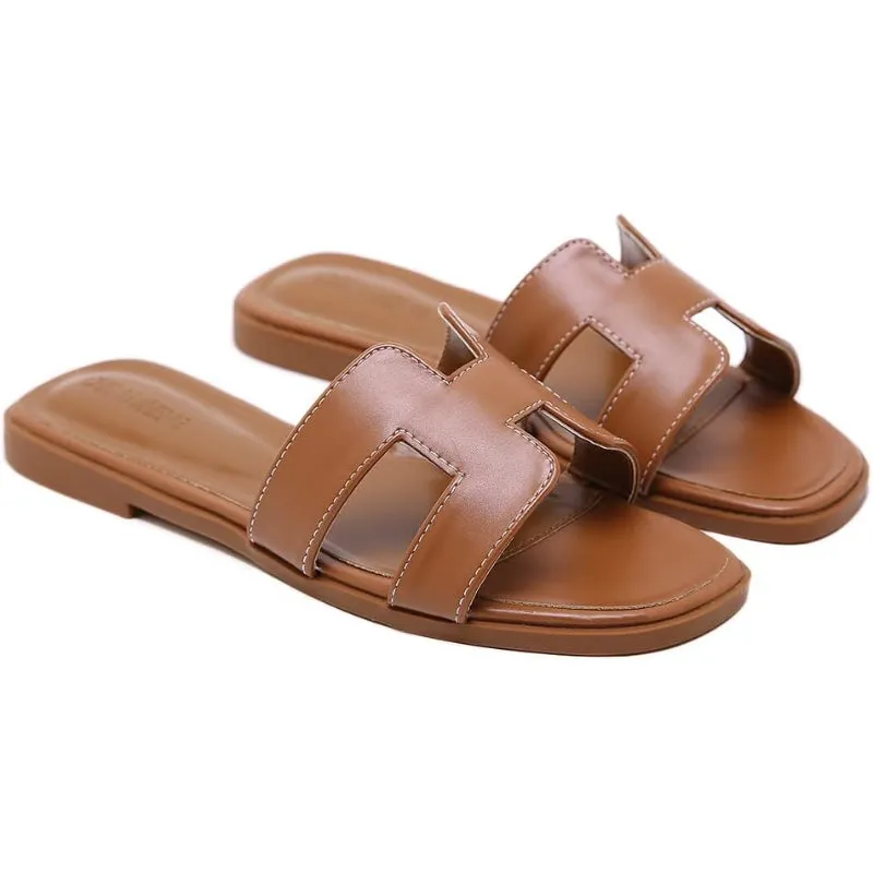 Classic Dual Strap Slide Sandals For Women