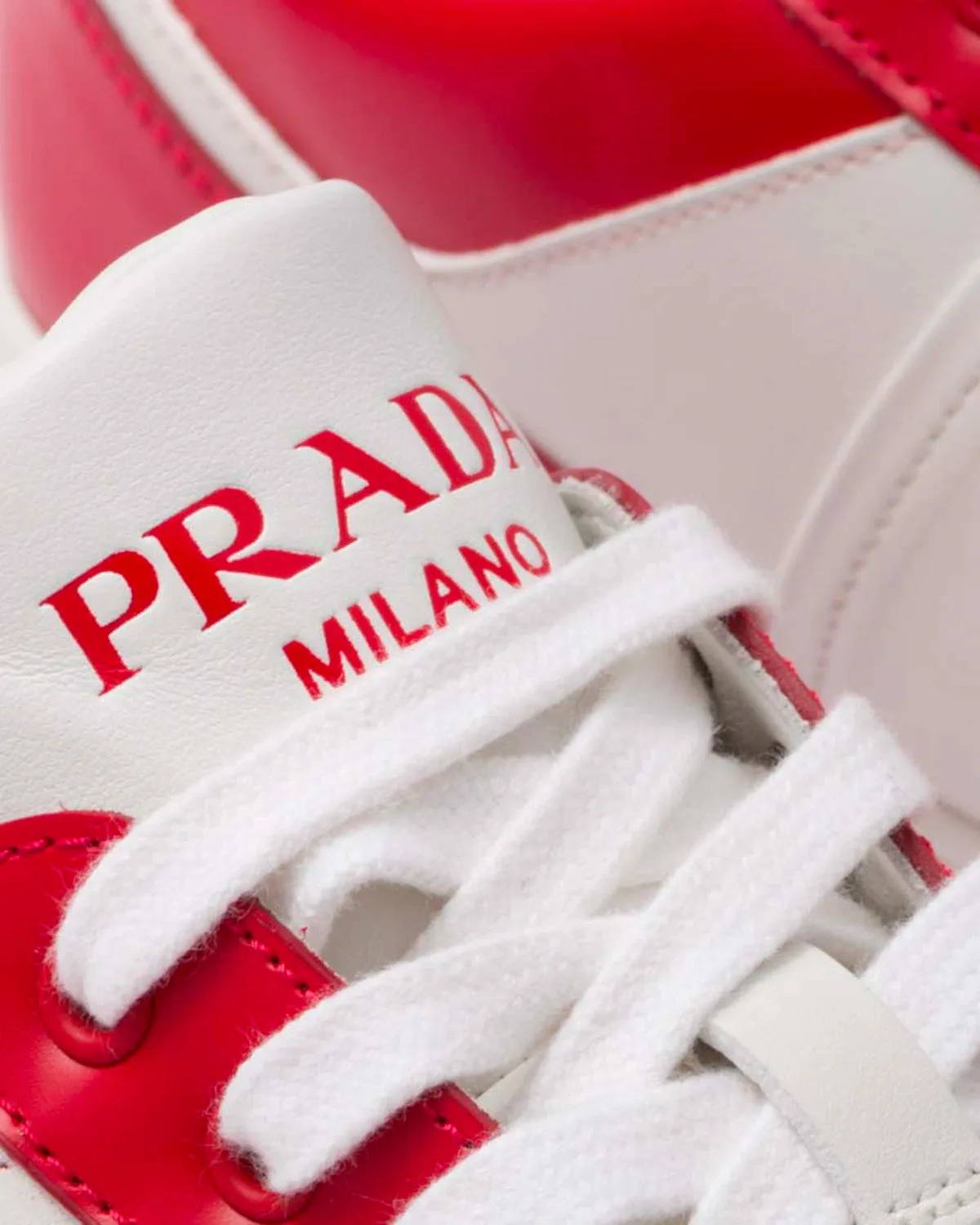 Downtown Leather White / Lacquer Red Low Top Sneakers