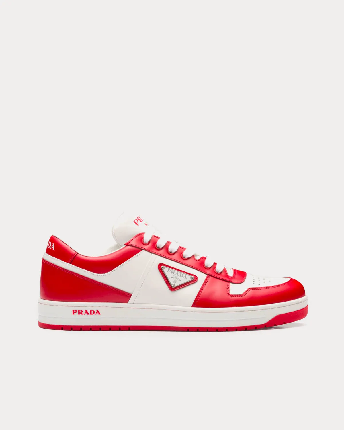 Downtown Leather White / Lacquer Red Low Top Sneakers