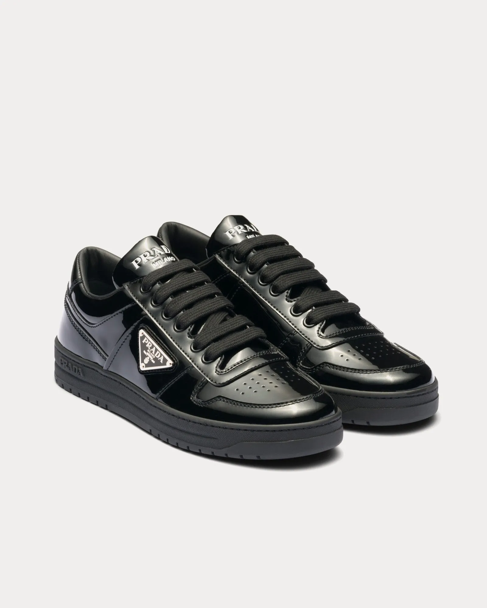 Downtown Patent Leather Black Low Top Sneakers