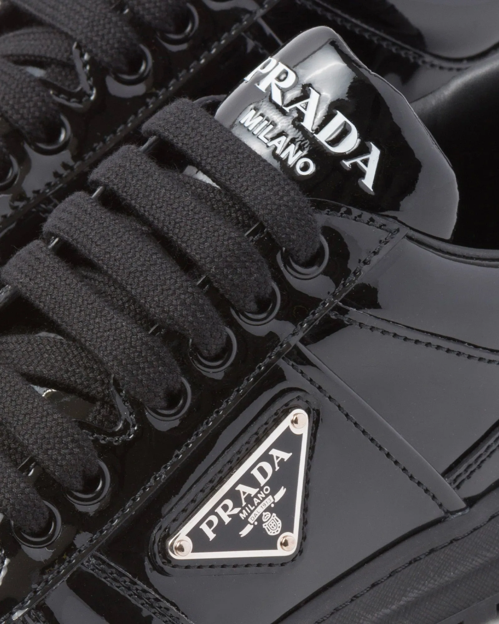 Downtown Patent Leather Black Low Top Sneakers