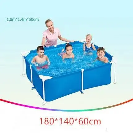 Durable Foldable PVC Swimming Pool  No-Inflation Backyard Pool with Mesh Bracket
