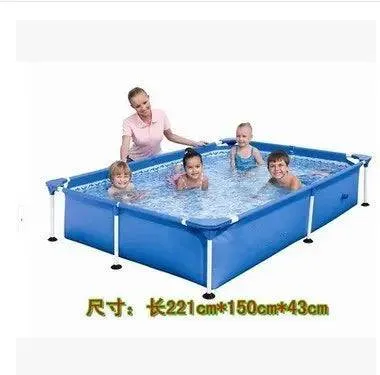 Durable Foldable PVC Swimming Pool  No-Inflation Backyard Pool with Mesh Bracket