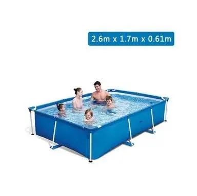 Durable Foldable PVC Swimming Pool  No-Inflation Backyard Pool with Mesh Bracket