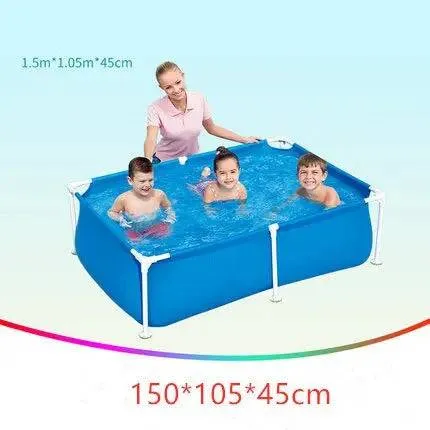 Durable Foldable PVC Swimming Pool  No-Inflation Backyard Pool with Mesh Bracket