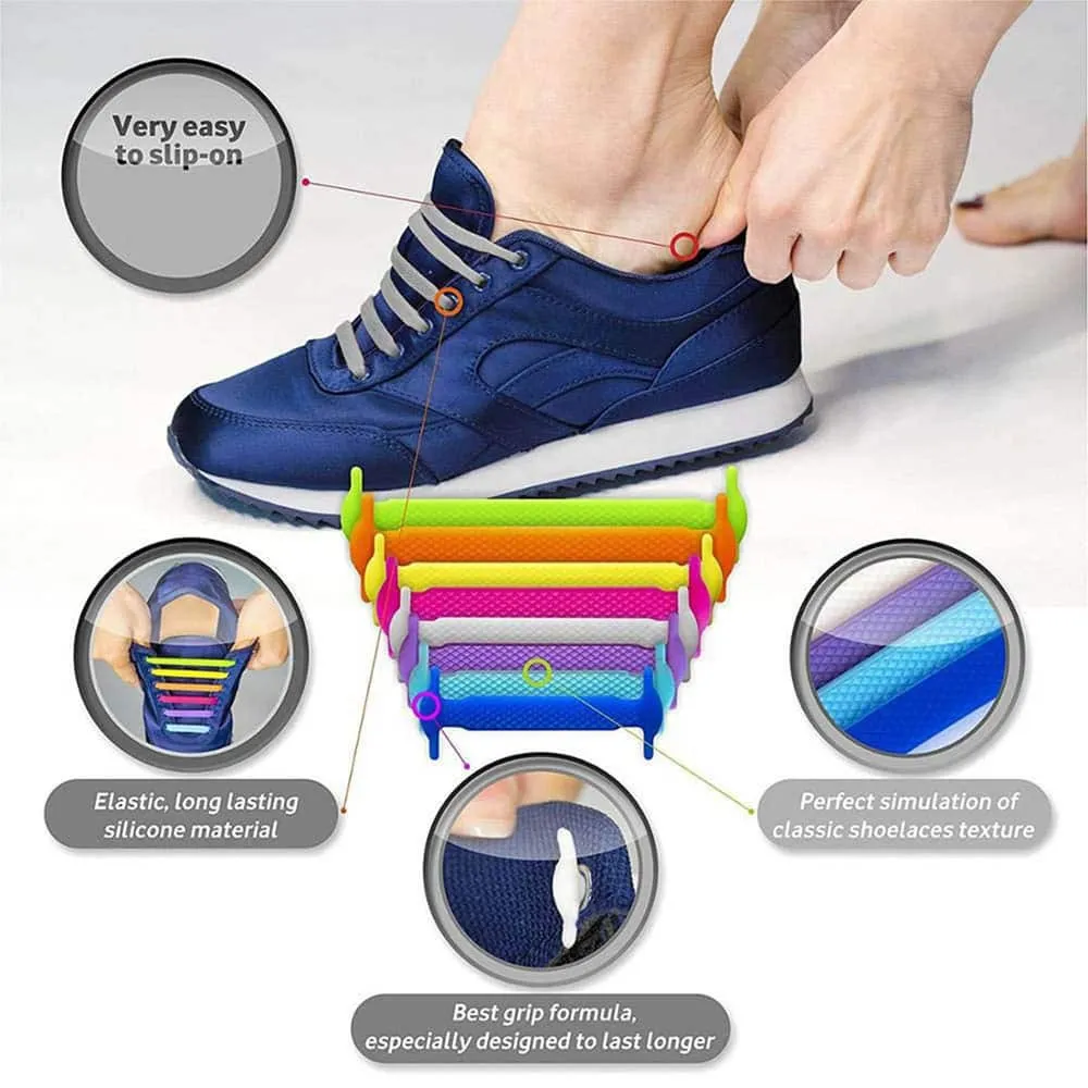 elastic lazy no-tie silicone speed laces - Pink (Kids) x2 Combo