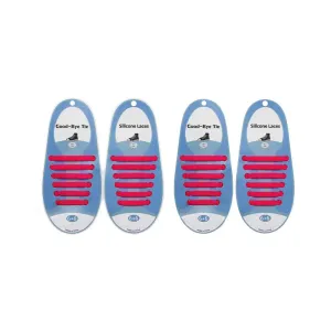 elastic lazy no-tie silicone speed laces - Pink (Kids) x2 Combo
