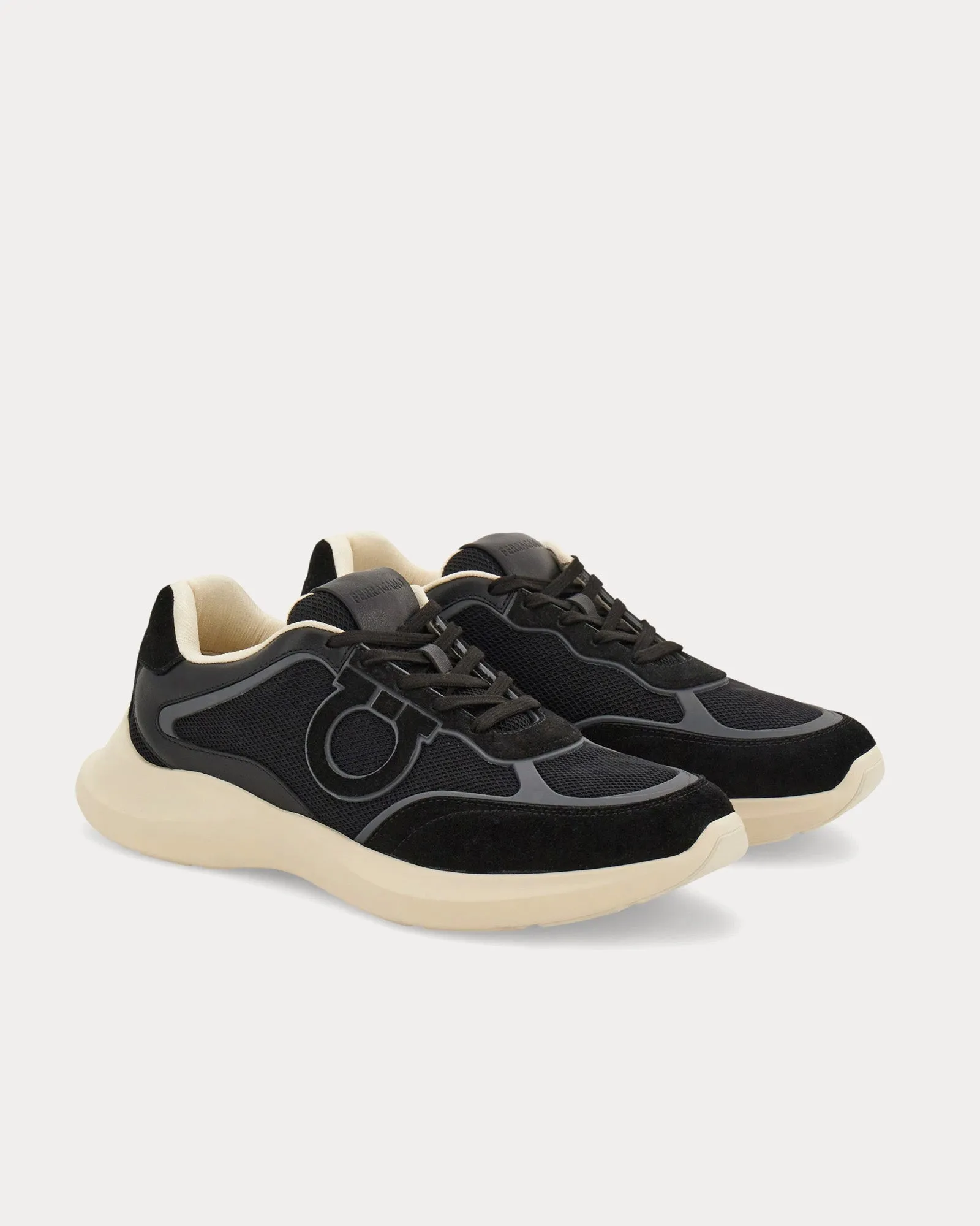 Gancini Ornament Black Low Top Sneakers