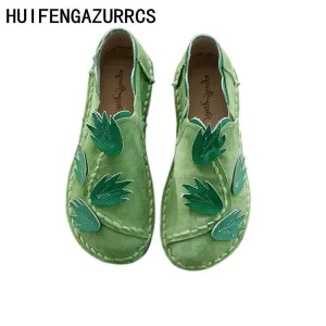 Genuine leather shoes,literary and artistic women shoes