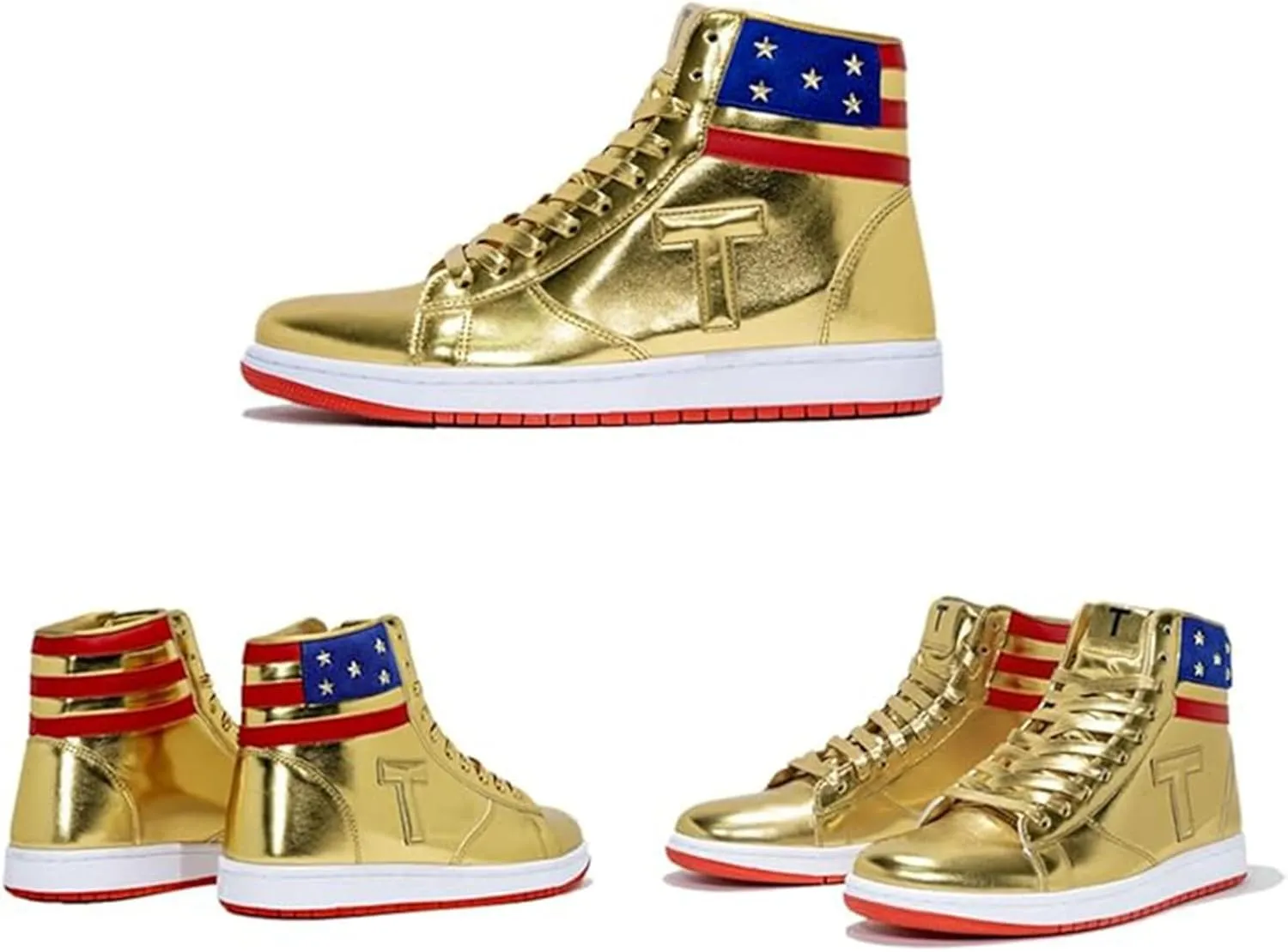 Gold Shoes 2024 MAGA Never Surrender Sneakers High Top Sneaker Gym Basketball Mens Womens Casual Shoe