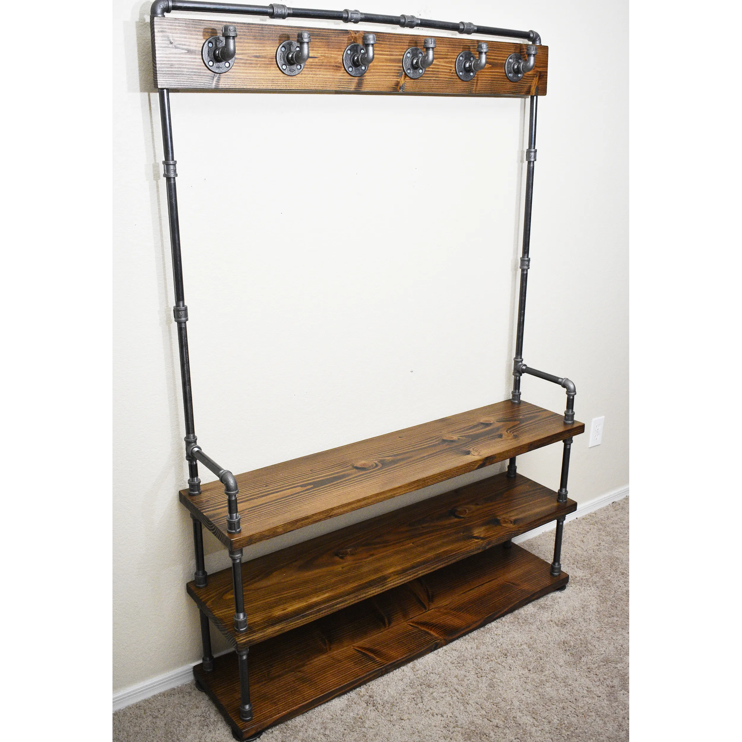 Hall Tree with Coat Hooks and Storage Bench