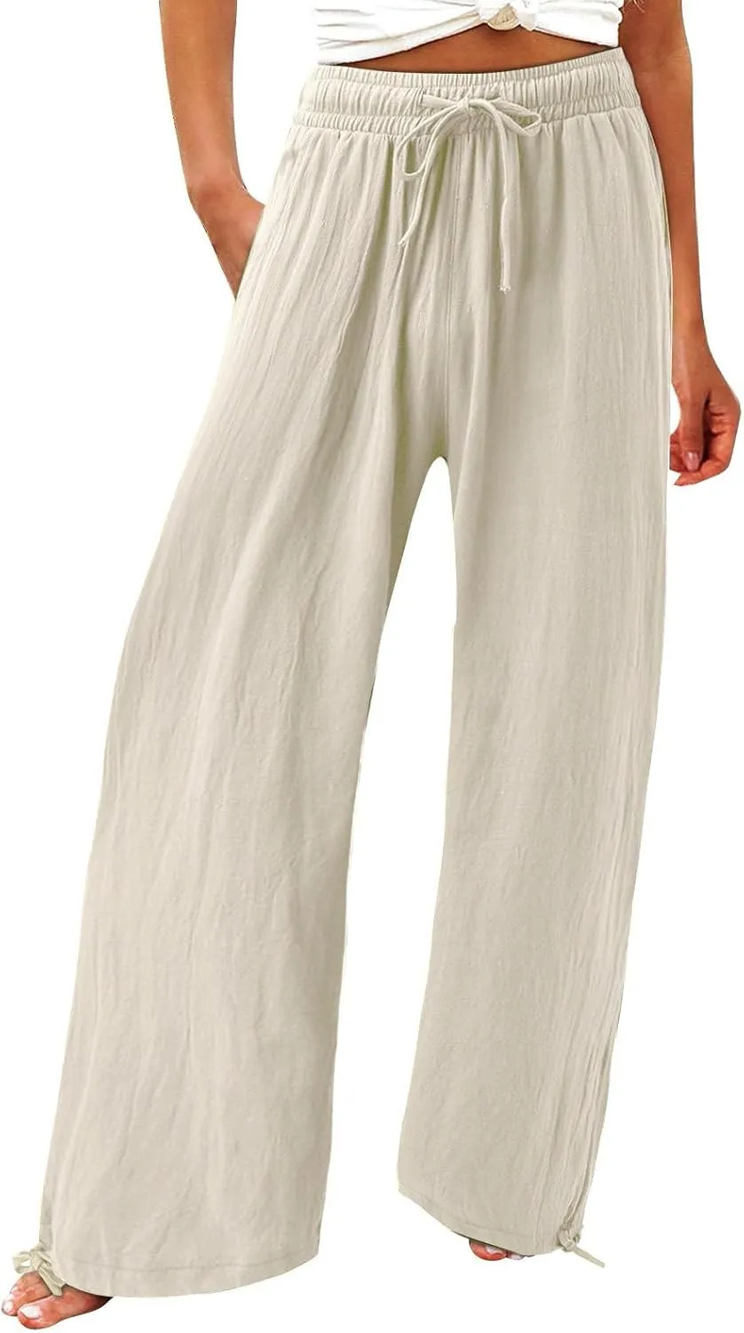 High Waisted Palazzo Pants for Women, Wide Leg Trousers Women, Casual Boho Pants with Pockets for Work or Lounge