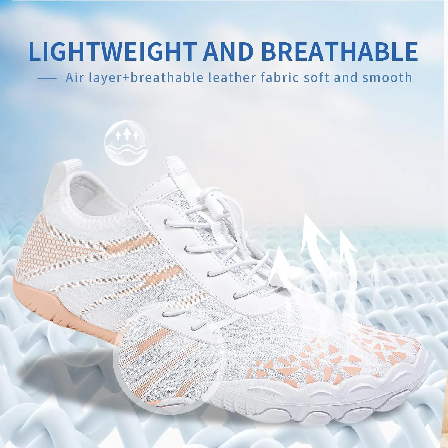 Hike Barefoot Shoes for Women Men - Quick Dry Wide Toe Box Beach Swim Athletic Sports Shoes, Non-Slip Hike Yoga Lightweight Footwear Aqua Hiking Walking Kayaking Diving Surfing