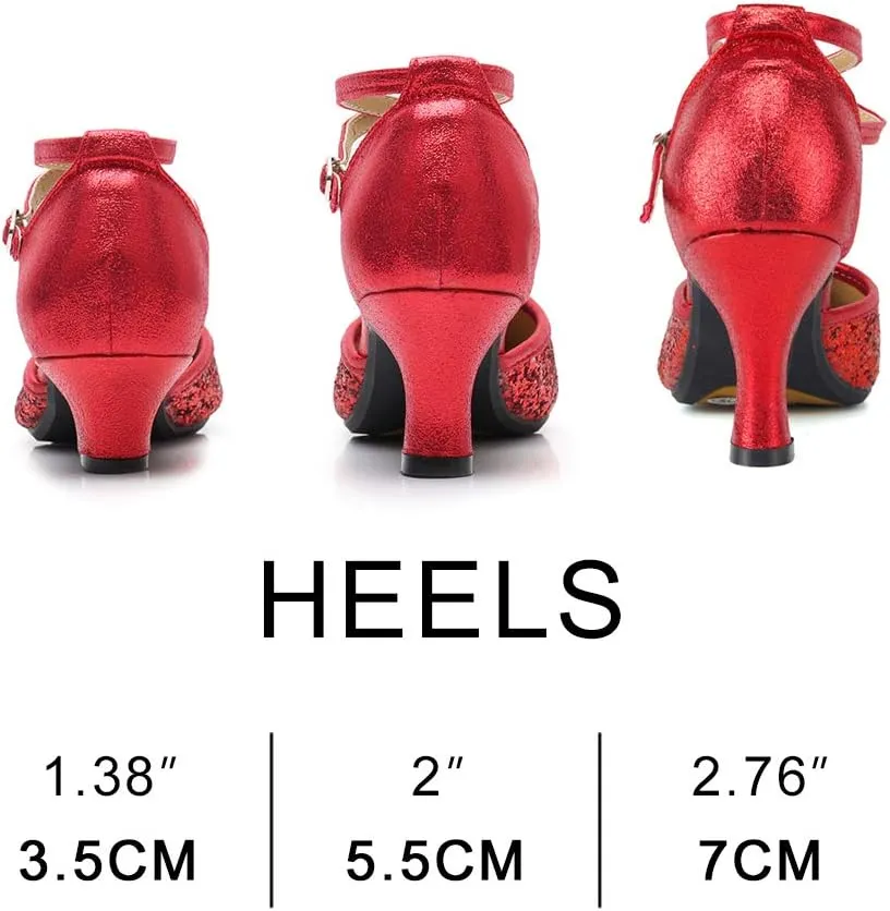 HROYL Women's Latin Ballroom Dance Shoes Salsa Bachata Practice Professional Dancing Shoes,Model DYSDXMD