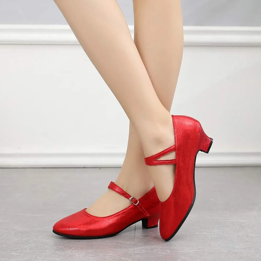 HROYL Women's Latin Ballroom Dance Shoes Salsa Bachata Practice Professional Dancing Shoes,Model DYSDXMD