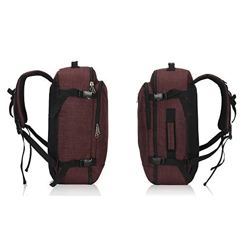 Hynes Eagle 38L Flight Approved Weekender Carry on Backpack Brown