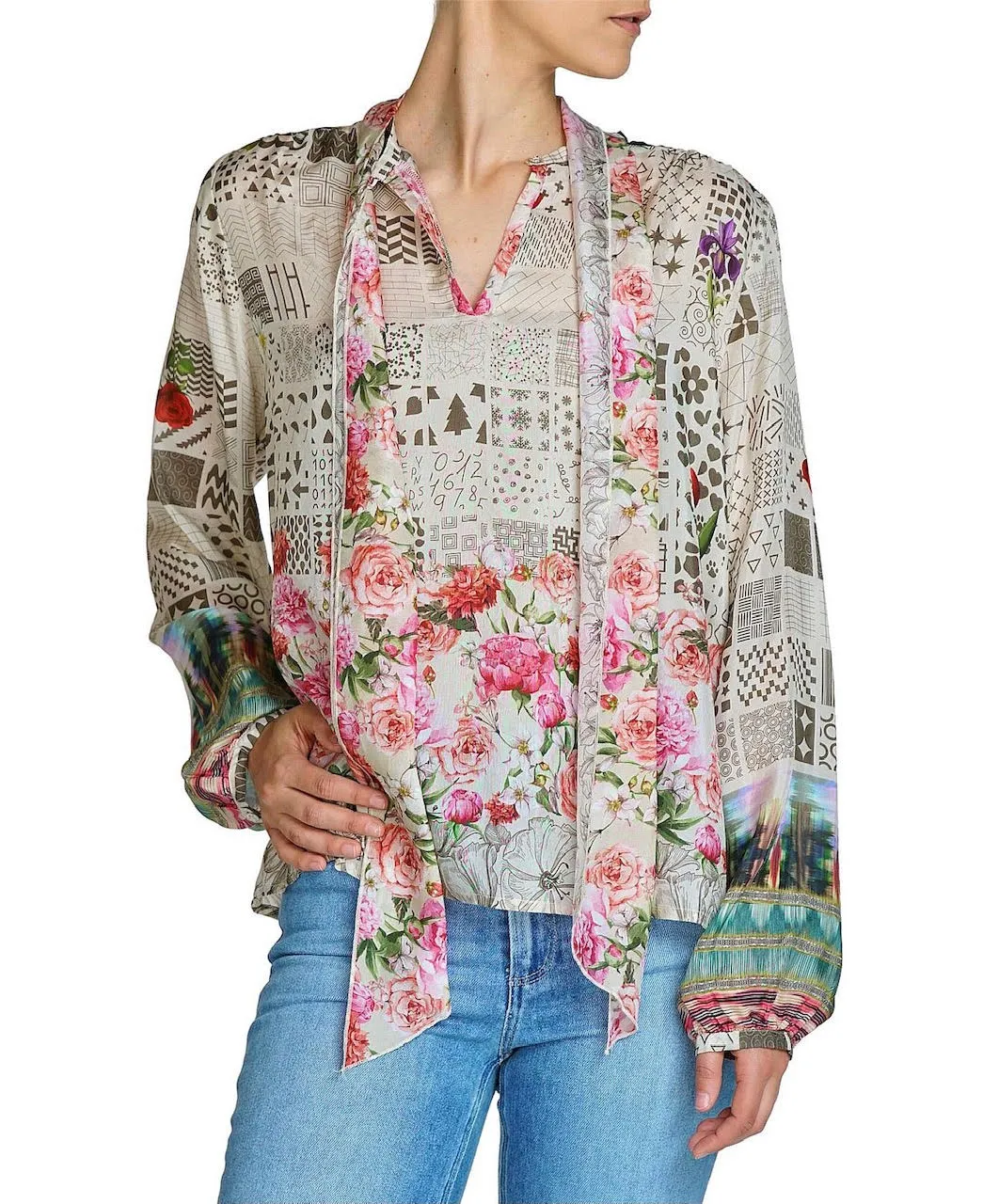 JOHNNY WAS ADELE SILK BLOUSE