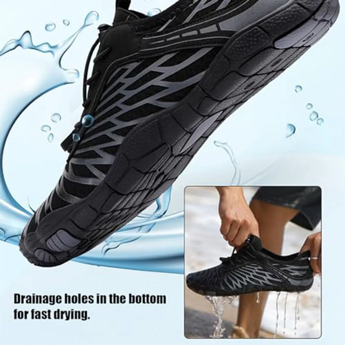 Kizu Footwear Barefoot Shoes, Grounded Hike Barefoot Footwear Women Men, Waterproof Wide Toe Box Slip On Water Shoes