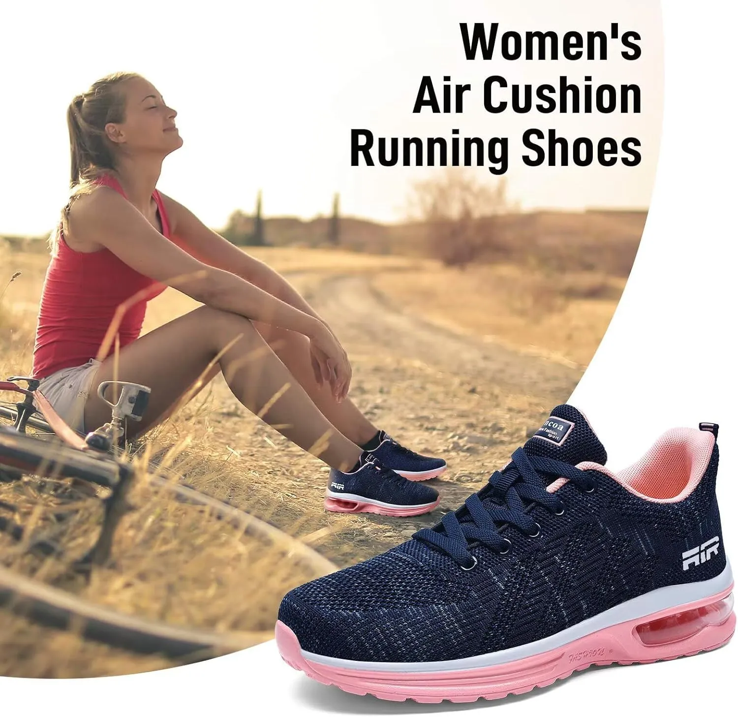 Lamincoa Womens Walking Shoes Lightweight Running Shoes Womens Tennis Shoes Non Slip Air Shoes Breathable Mesh Air Cushion Sneakers for Gym Workout Sports