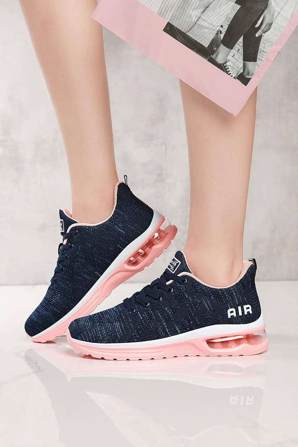 Lamincoa Womens Walking Shoes Lightweight Running Shoes Womens Tennis Shoes Non Slip Air Shoes Breathable Mesh Air Cushion Sneakers for Gym Workout Sports